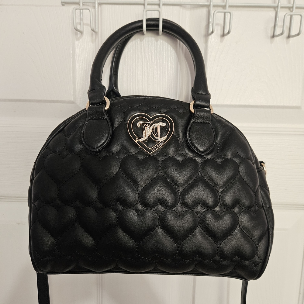 Juicy Couture Black Quilted Heart Handbag
